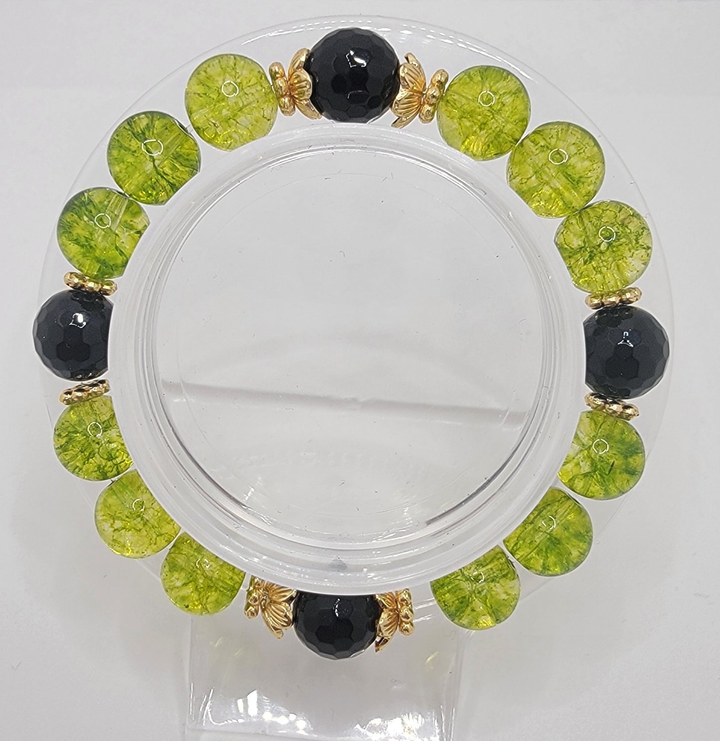 Peridot & Faceted Black Onyx on 18k Gold Plated Accents--FREE SHIPPING for this item!