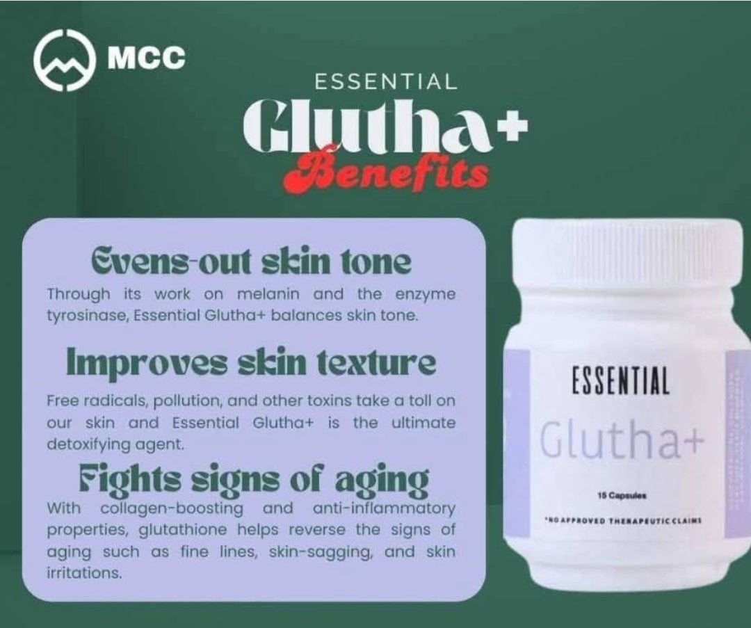 MCC Essential Glutha+ (15 Capsules)-SALE ENDS ON 12/31/25-READY YO SHIP!