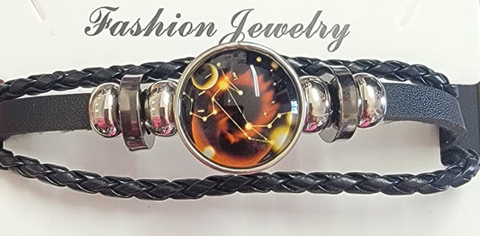 Constellation (Zodiac)-LEO- FAUX LEATHER BRACELET