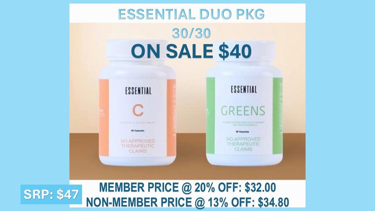 Best Seller! MCC ESSENTIAL DUO PKG 30CAPS GREENS/30 CAPS C--ON SALE--Buy Now & Save!--READY TO SHIP!