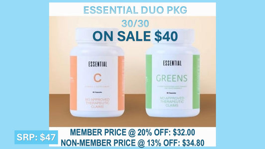 Best Seller! MCC ESSENTIAL DUO PKG 30CAPS GREENS/30 CAPS--ON SALE--READY TO SHIP--LIMITED STOCK!