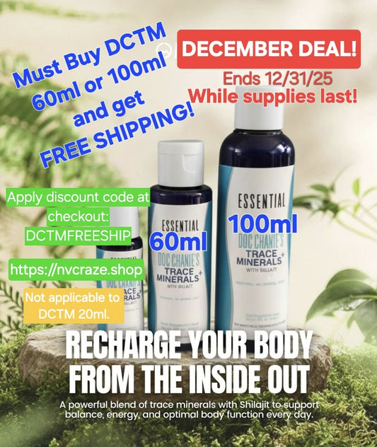 MCC Essential DCTM (Doc Chanie's Trace Minerals) with Shilajit- 60ml--SALE ENDS 12/31/25--FREE SHIPPING! Apply code at checkout: DCTMFREESHIP