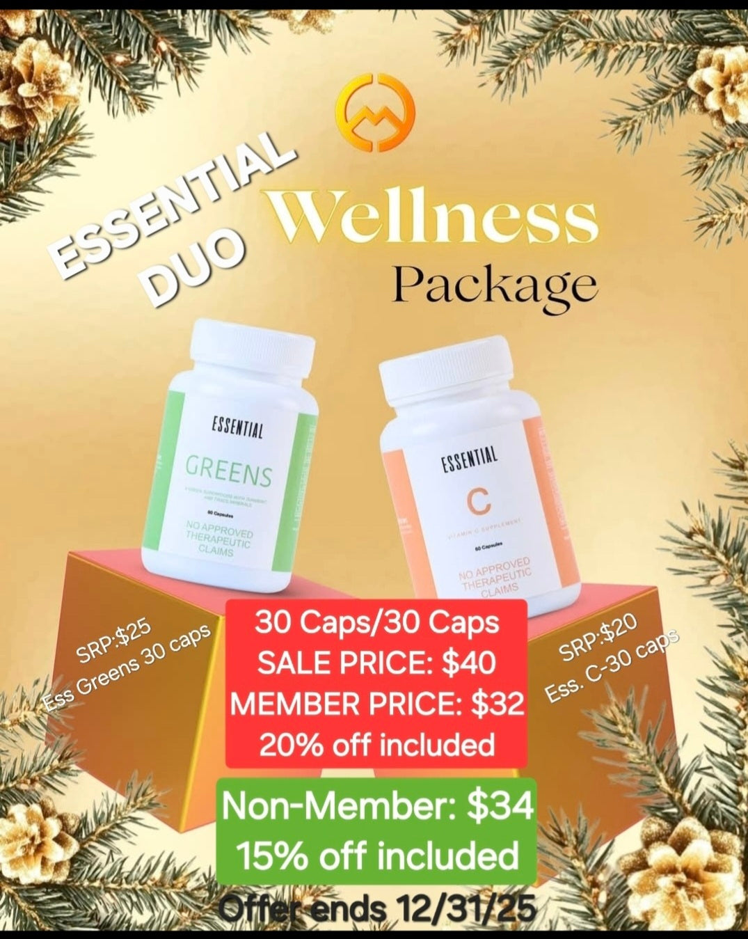 MCC ESSENTIAL DUO PKG 30CAPS GREENS/30 CAPS C--SALE ENDS 12/31/25-- READY TO SHIP!